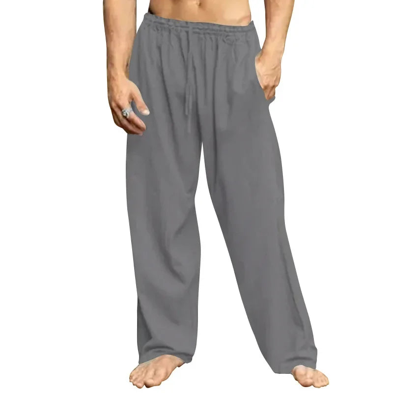 Linnen broek mannen met geruite structuur – Unieke look