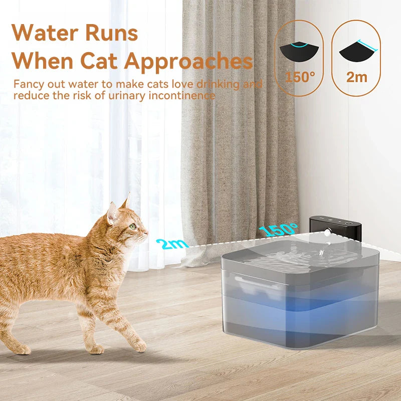 Waterfontein kat met LED-verlichting – Handig in het donker