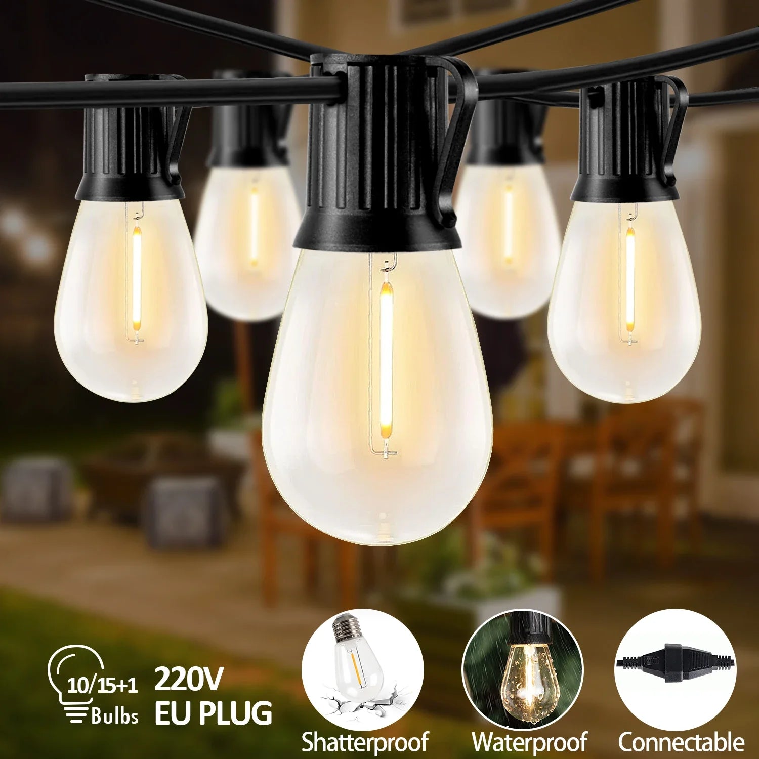 Licht slinger met transparante balletjes – Modern en licht