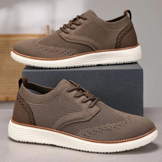 Zomerse veterschoenen voor heren in lichtgrijs