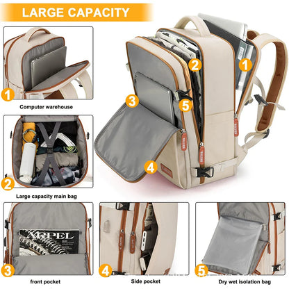 Rugzak als handbagage met laptop- en tabletopslag