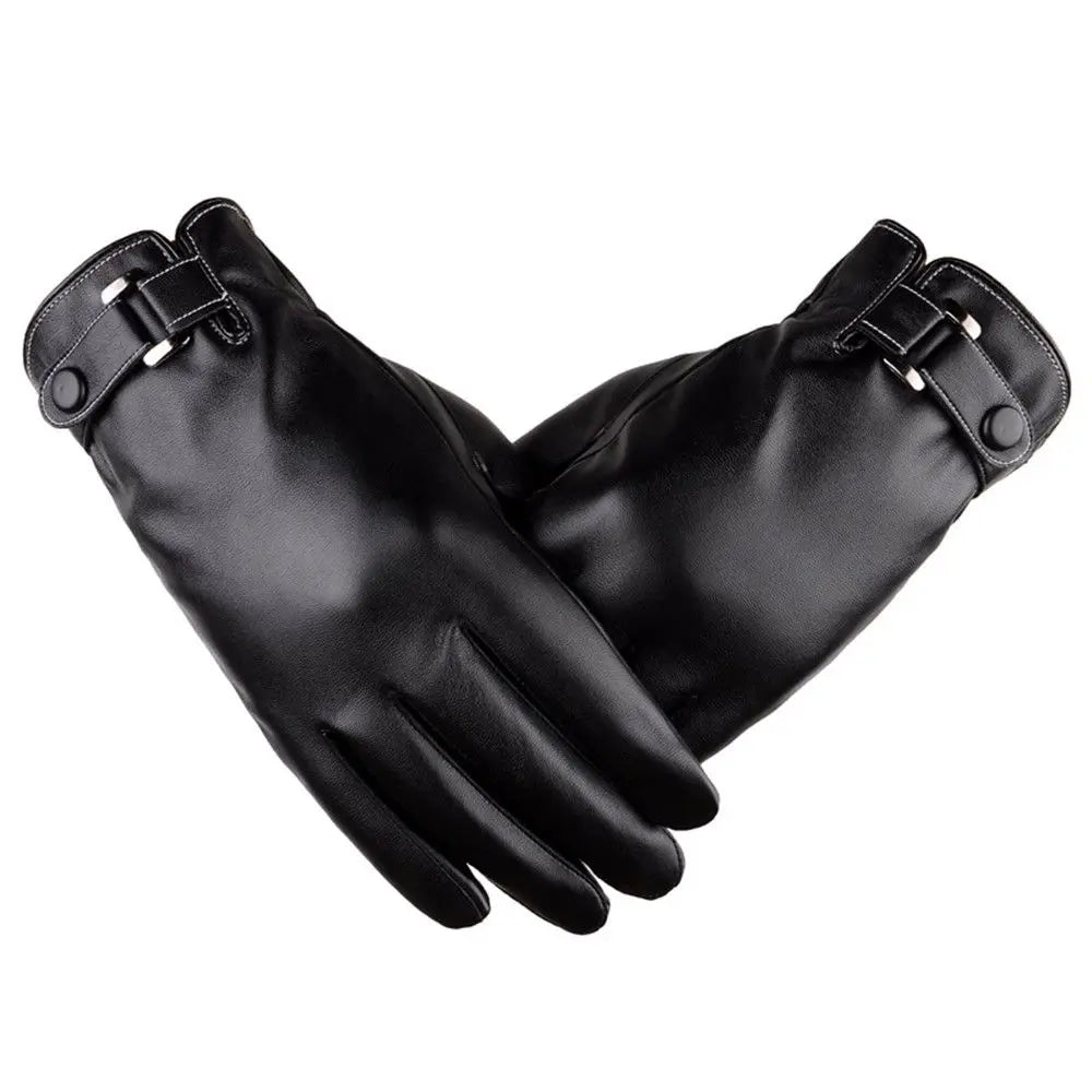 Gevoerde leren heren handschoenen voor kou