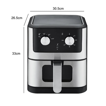 Airfryer XXL - Zilverkleurige elegantie voor gezond en snel koken