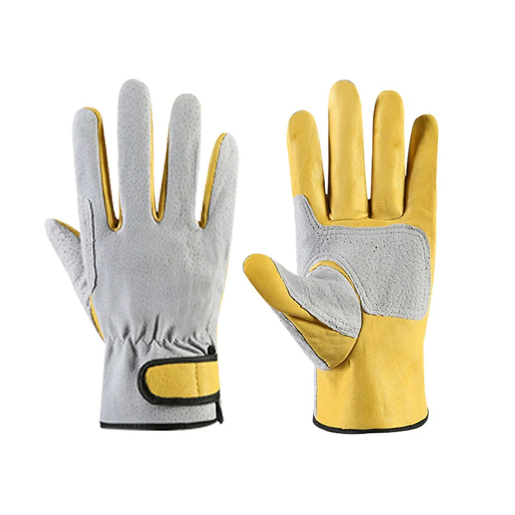 Stevige leren heren handschoenen met grip