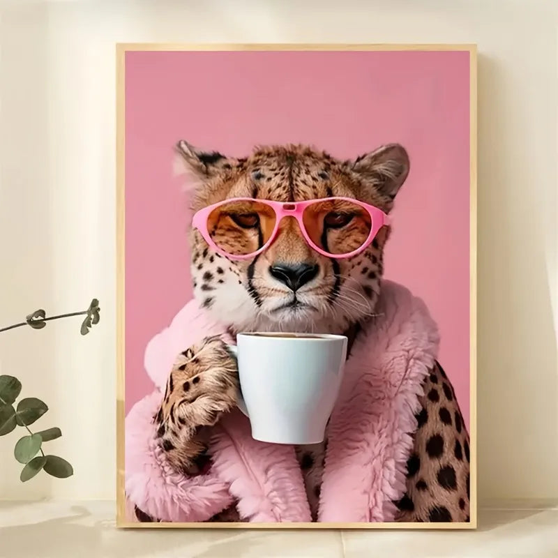 Poster met illustratie van koffie of wijn