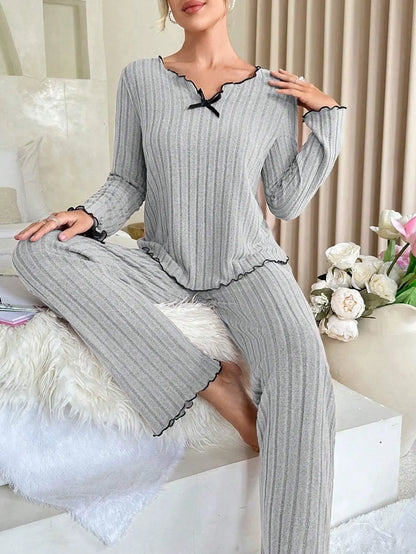 Dames pyjama met lange broek – Perfect voor de winter