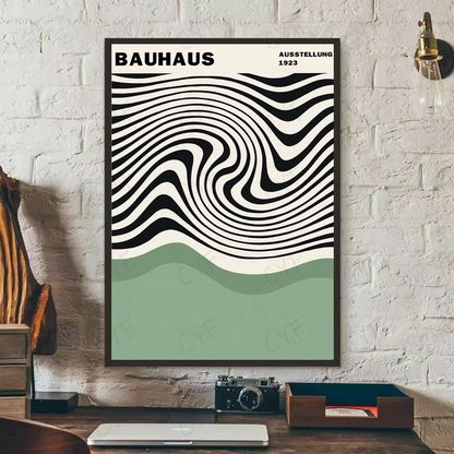 Posters met marmeren textuur en gouden accenten