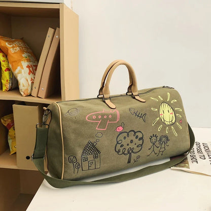 Modebewuste draagtas met grafische print