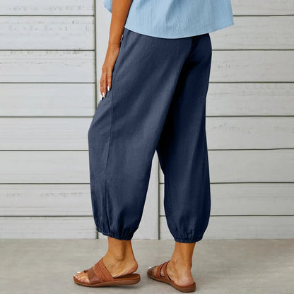 Linnen broek dames met trekkoord – Casual en comfortabel
