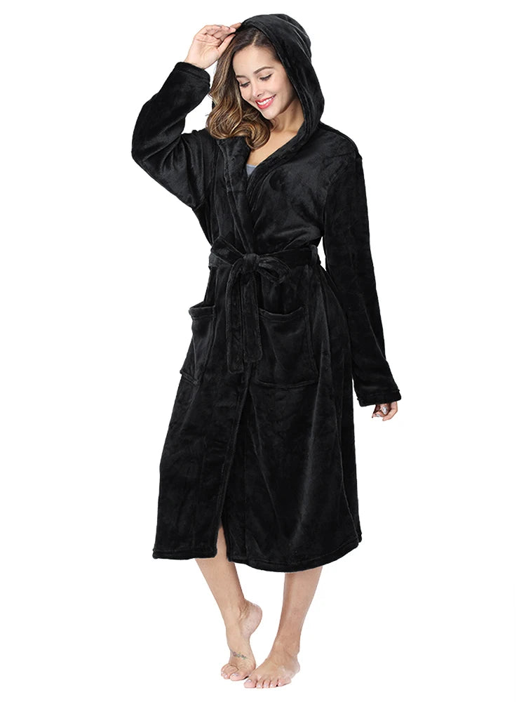 Dames ochtendjas met capuchon en zakken – Praktisch en warm