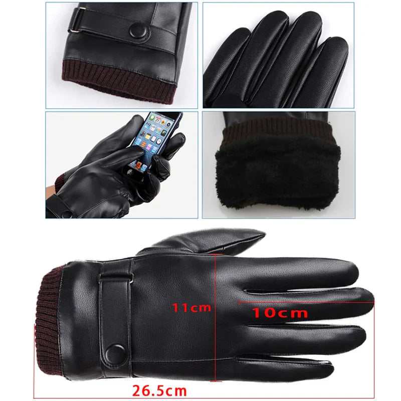 Warme leren handschoenen voor stijlvolle mannen