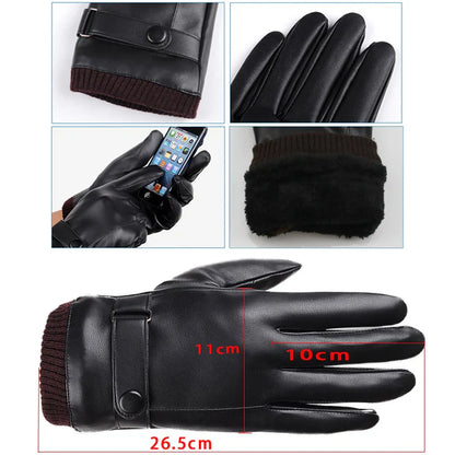 Warme leren handschoenen voor stijlvolle mannen