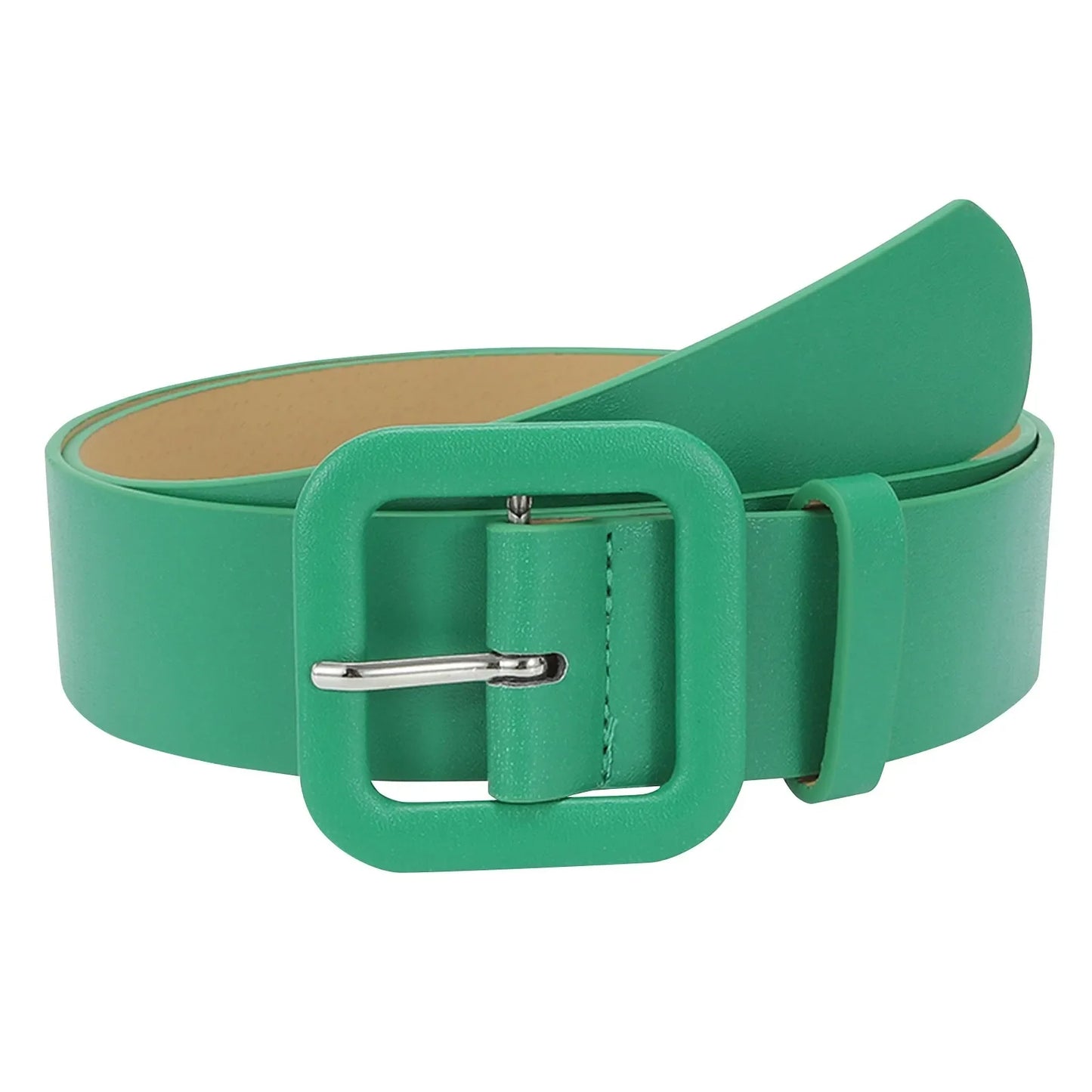 Goudkleurige gesp als eyecatcher bij deze riem