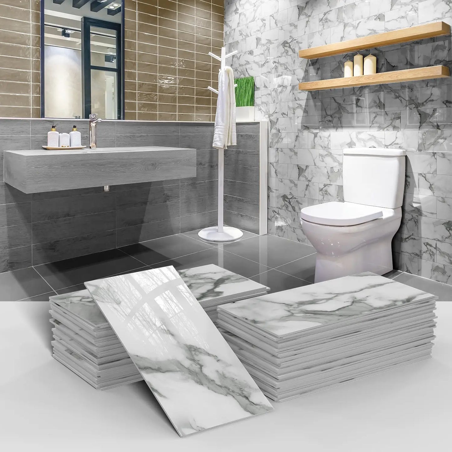 Mozaiek tegels Praxis toilet – Compact en verfijnd