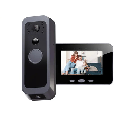 Draadloze deurbel met videoverbinding en scherm