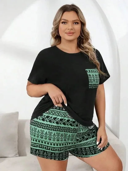 Dames pyjama set met elastische taille