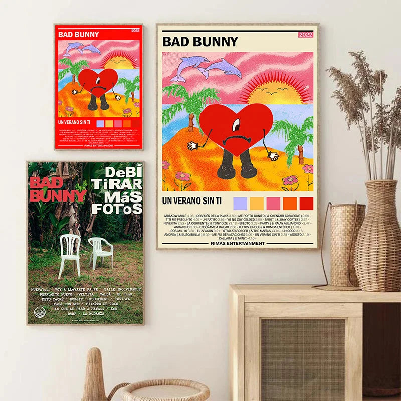 Poster van bloemenveld in de lente