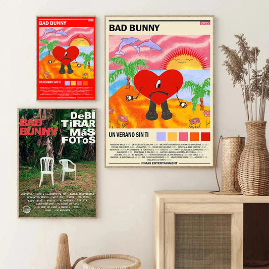 Poster van bloemenveld in de lente