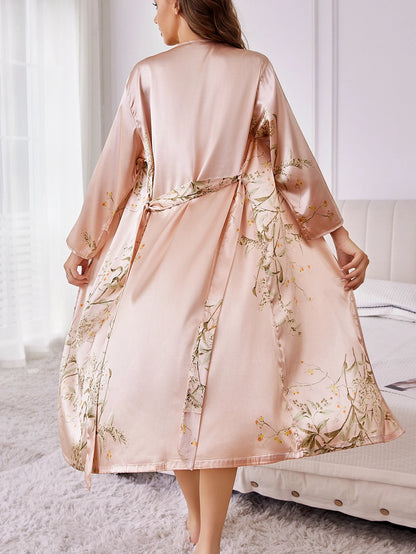 Ochtendjas dames zomer - Roze bloemenprint voor een elegante ochtend