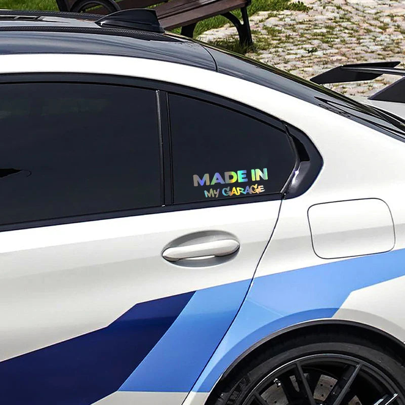 Auto stickers - Unieke 'Made in My Garage' ontwerp voor persoonlijke uitstraling