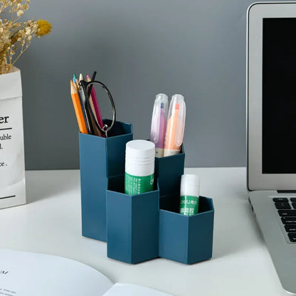 Zachte stoffen desk organizer voor rustgevende look