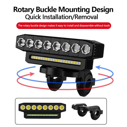 LED fietslamp met universele montageclip