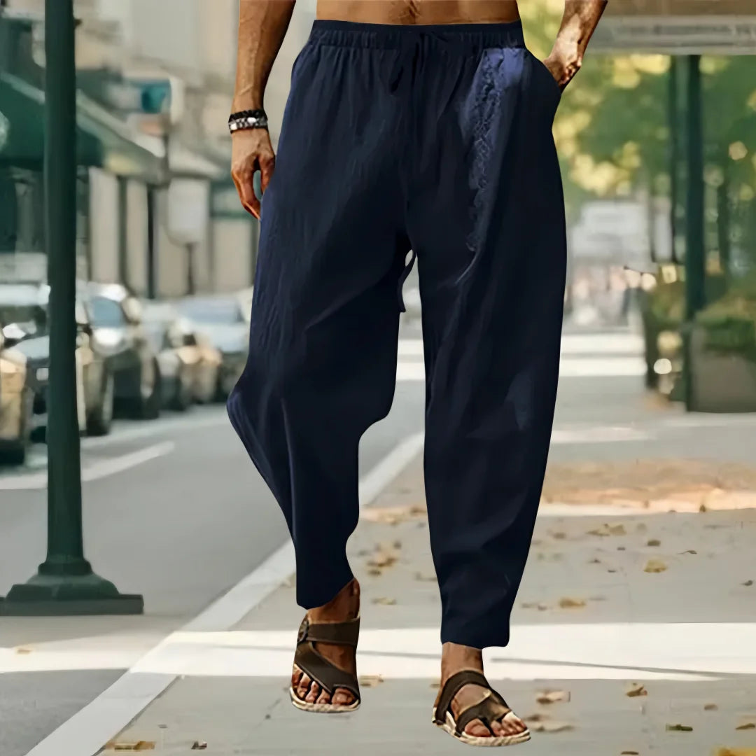 Linnen broek heren met elastische taille – Comfortabel en praktisch