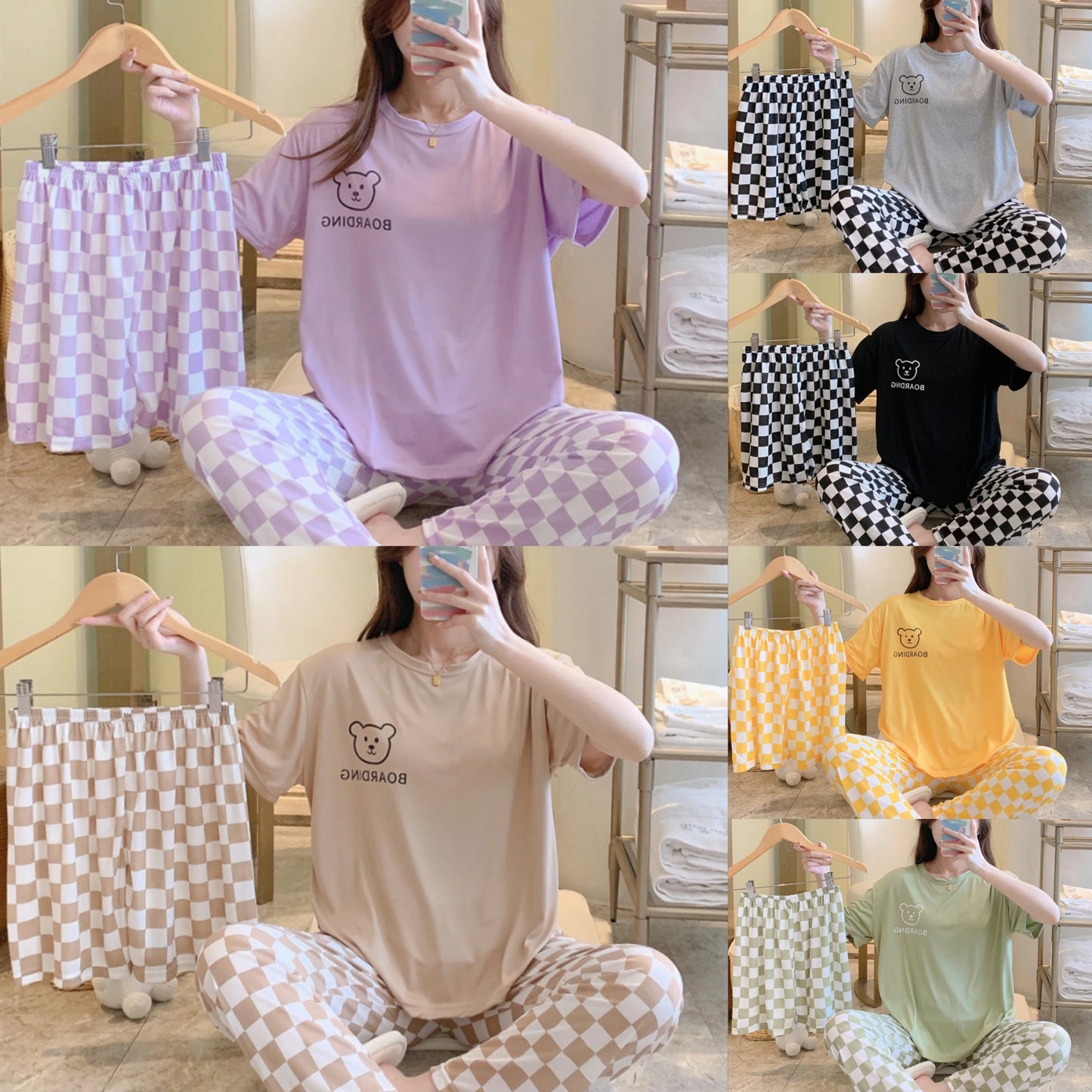 Dames pyjama set met losse broek en shirt