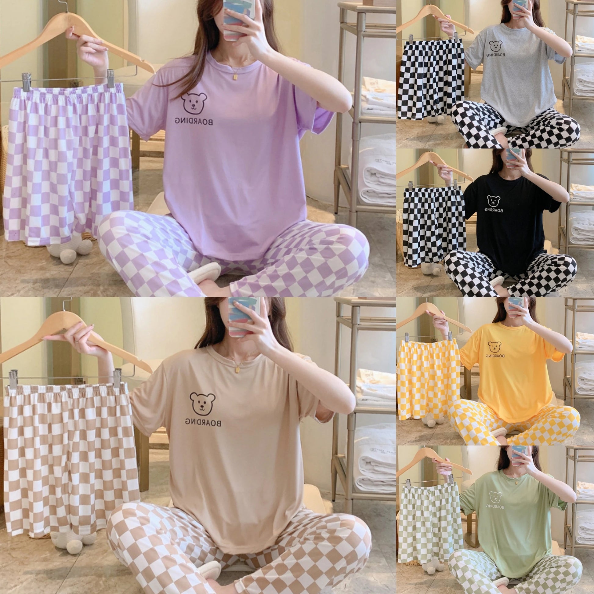 Dames pyjama set met losse broek en shirt