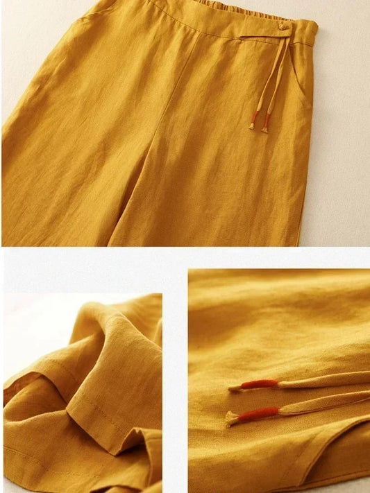 H&M linnen broek met elastische tailleband – Perfecte pasvorm