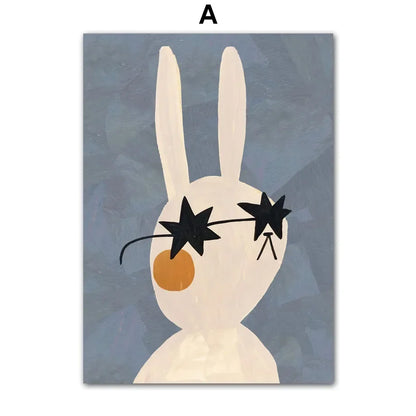 Poster met dieren in zachte kleuren