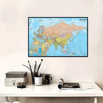 Wereldkaart op canvas voor kantoor – Professioneel en decoratief