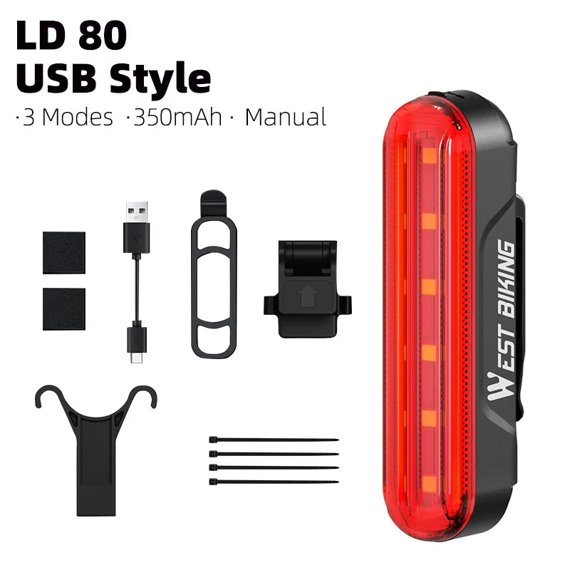 Heldere fietslamp LED met USB-lader