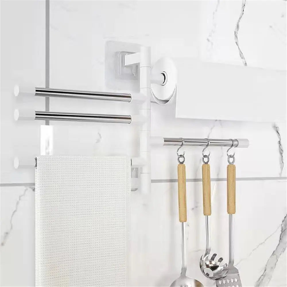 Wandgemonteerd handdoekrek met 3 stangen – Compact en functioneel