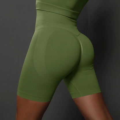 Stretch yoga outfit in neutrale kleuren