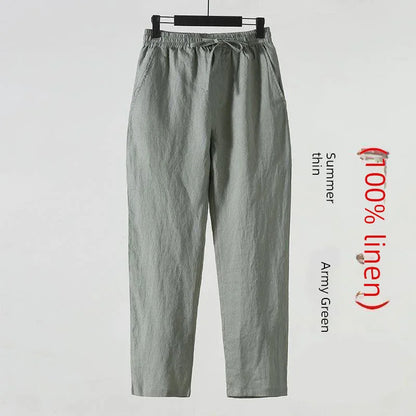 Linnenmix broek heren met split aan enkel – Modern accent