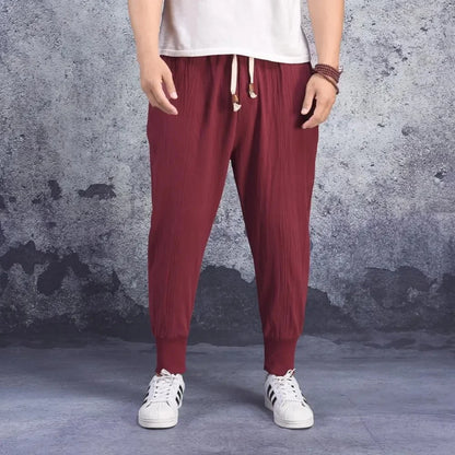 Linnen broek heren met drawstring taille – Verstelbaar en comfortabel