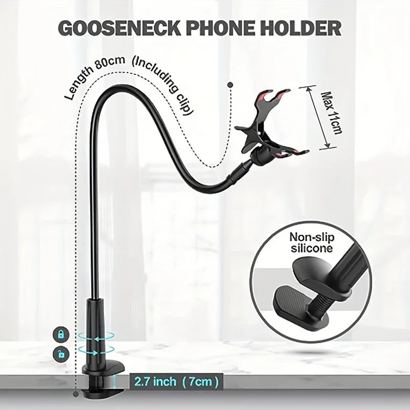 Flexibele houder voor telefoon met sterke veerclip