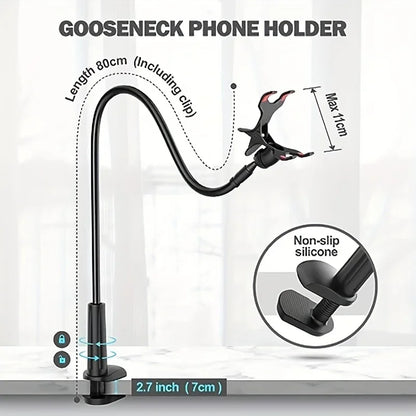 Flexibele houder voor telefoon met sterke veerclip