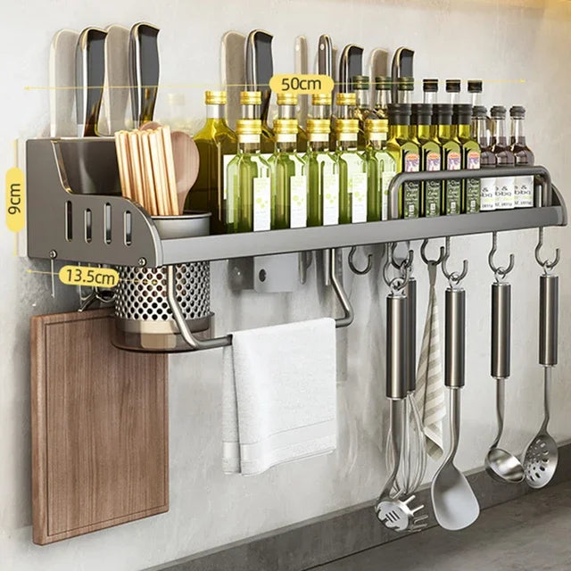 Modern kruidenrek keuken met glazen potten