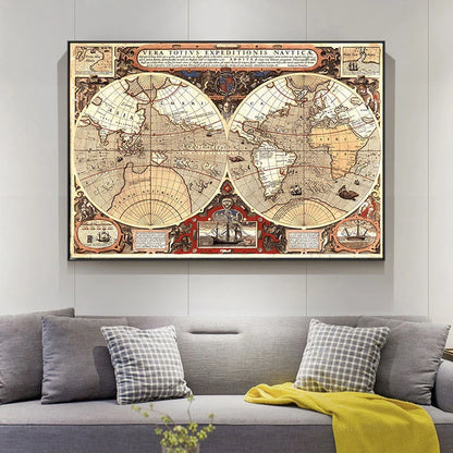 Grote wereldkaart wanddecoratie – Statement piece voor je ruimte