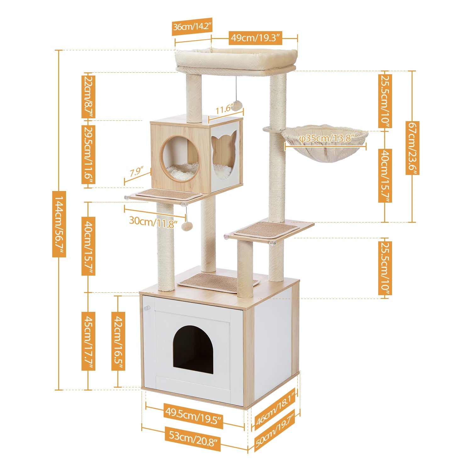 Wandmontage krabpaal met design look – Geen vloer nodig