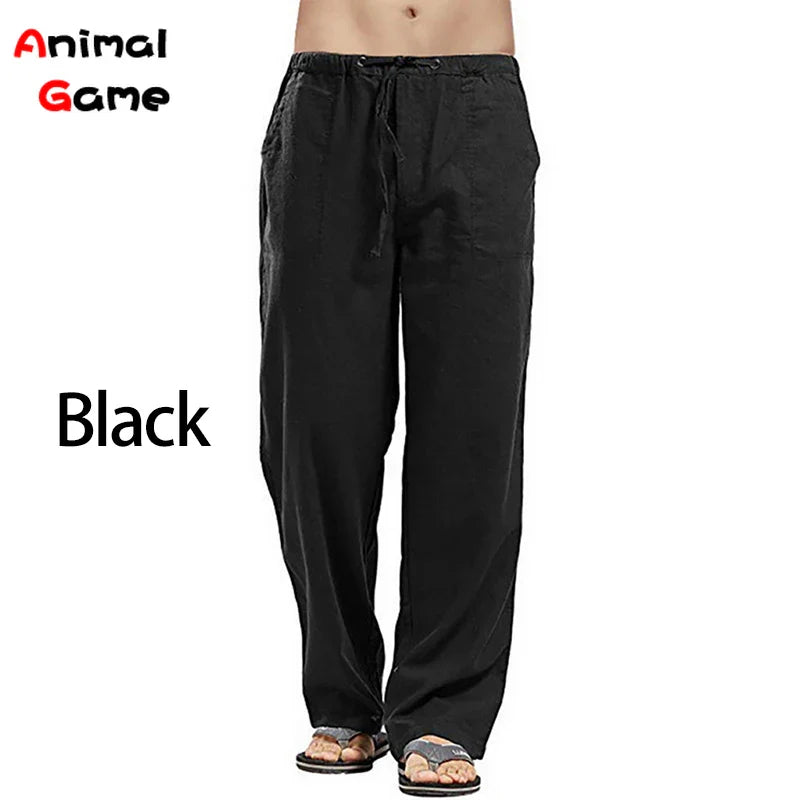 Linnen broek mannen met kreukel-effect – Relaxte stijl