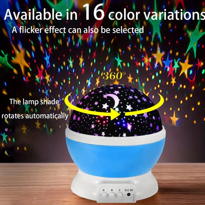 Minimalistische projector lamp met sterrenhemel