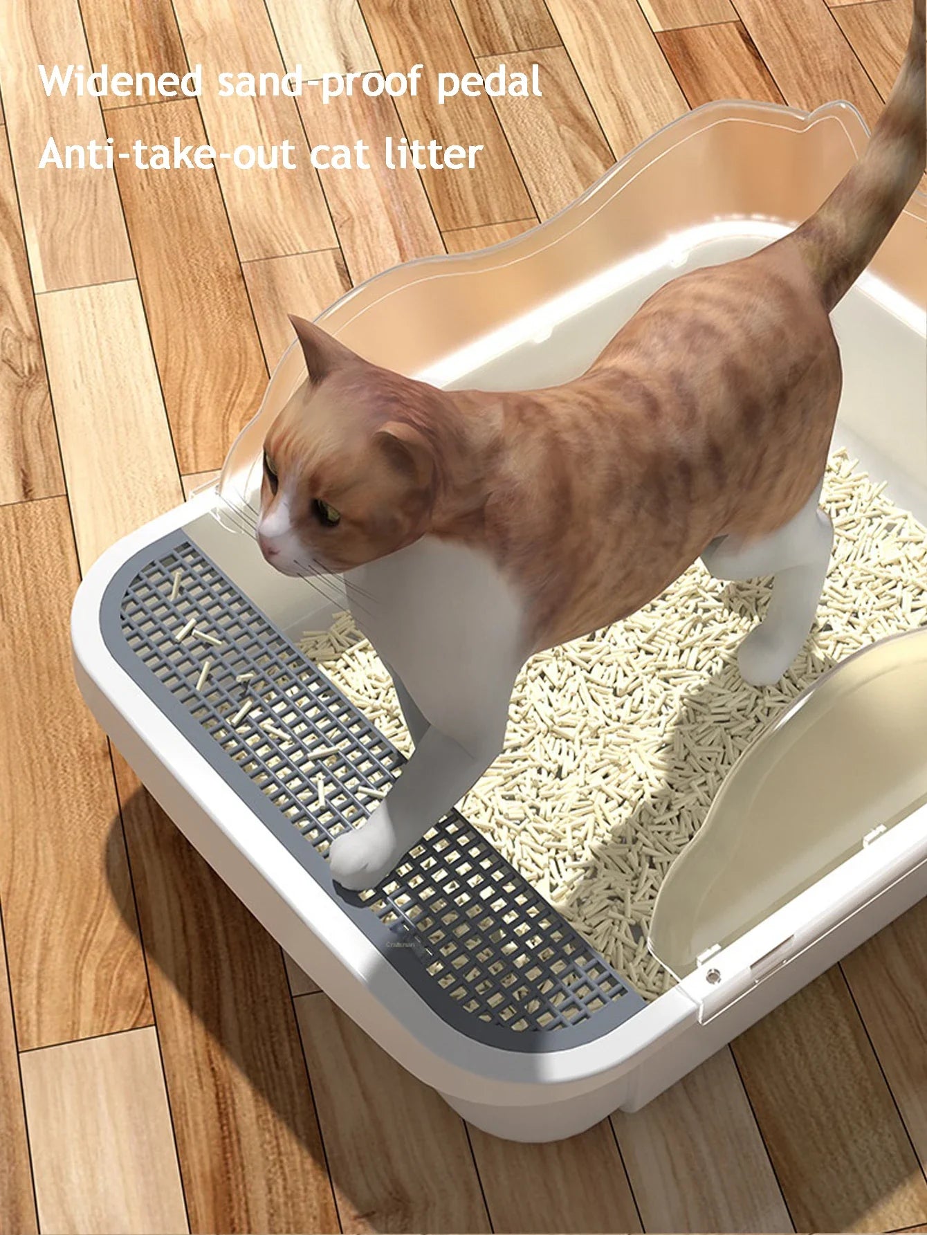 Kattenbak met scheidingswand – Voor dubbele functie