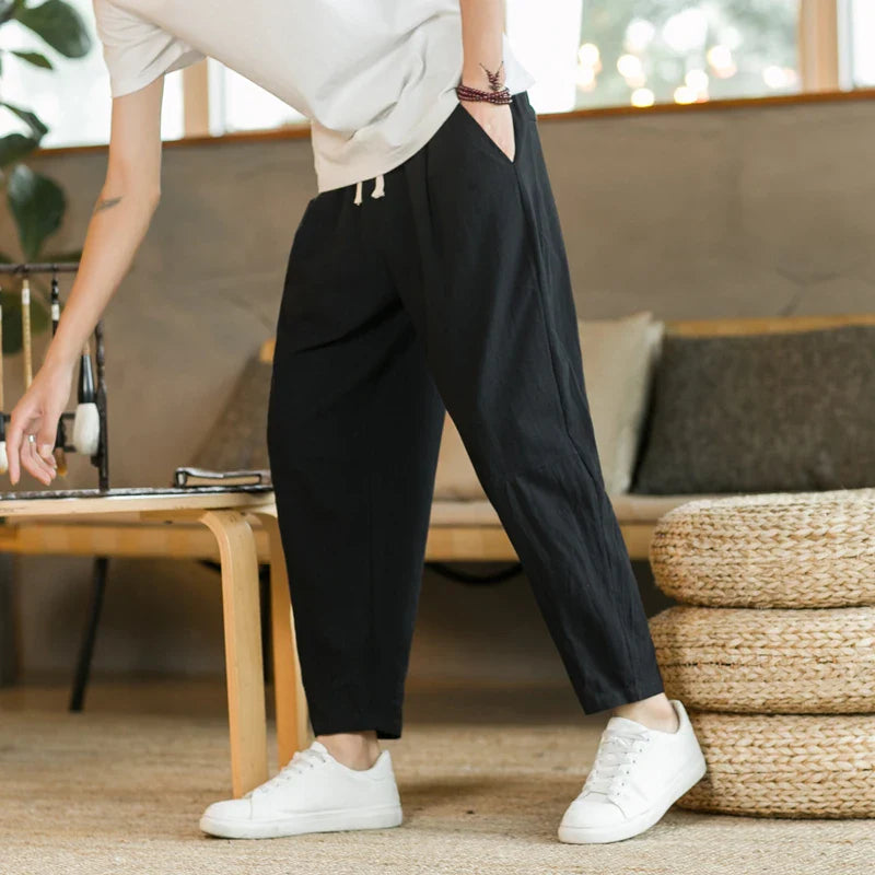 Zwarte linnen broek man – Elegant en luchtig tegelijk