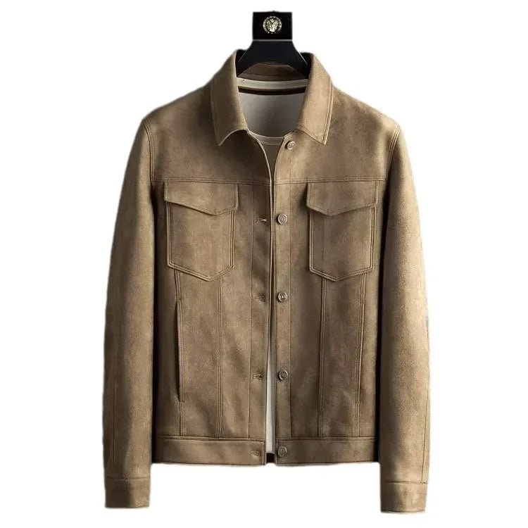 Leren jas heren met gestructureerde look – Strak en modieus