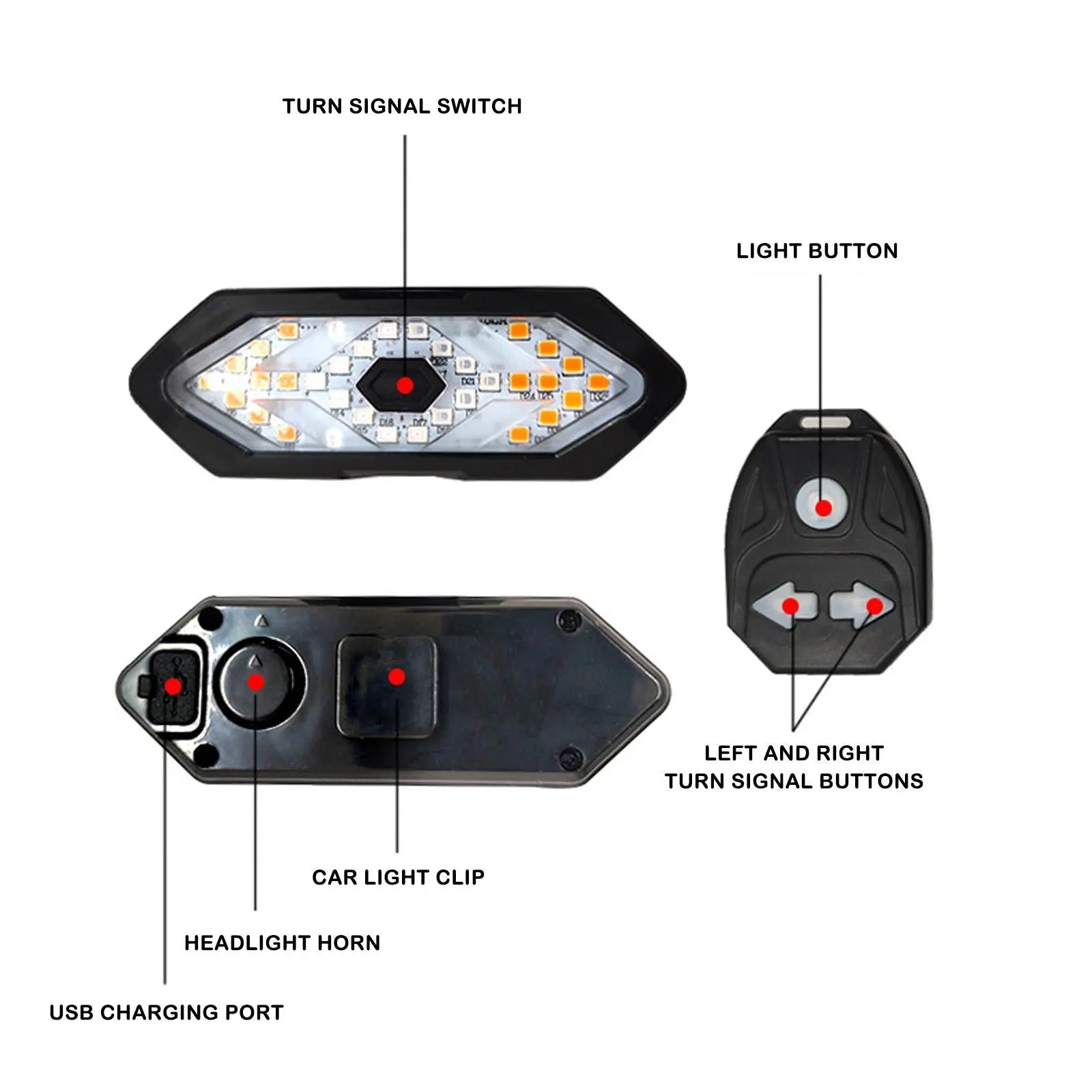 Action fietslamp met LED-verlichting voor lange ritten