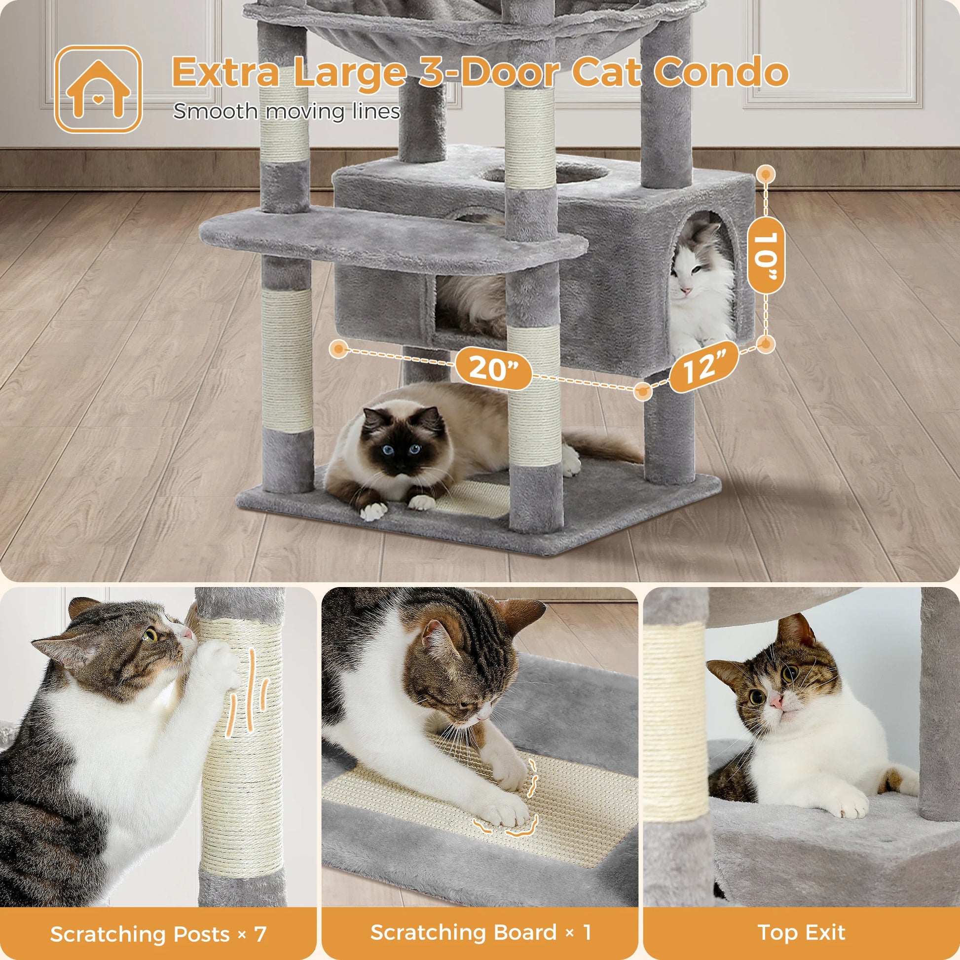 Design kattenpaal met verborgen schroeven – Strak afgewerkt