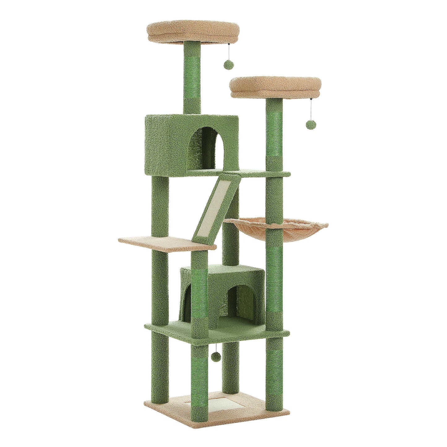 Houten kattenpaal met hangmat – Natuurlijk en rustgevend